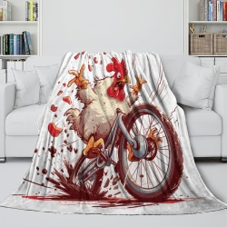 Coq Plaid en Polaire Imprimé 3D Couverture Douce Confortable pour Canapé Lit Bureau