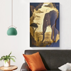 Éléphant Peinture sur toile sans cadre, impressions posters art mural pour déco maison chambre bureau