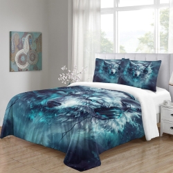 Loup Housse de Couette Imprimée 3D Douce 3 Pièces Literie Garçons Filles
