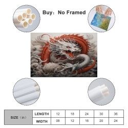 oriental Dragon Peinture sur toile sans cadre, impressions posters art mural pour déco maison chambre bureau