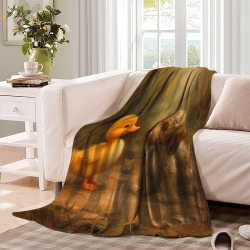 Canard jaune Plaid en Polaire Imprimé 3D Couverture Douce Confortable pour Canapé Lit Bureau