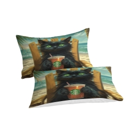 Chat Housse de Couette Imprimée 3D Douce 3 Pièces Literie Garçons Filles