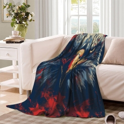 Aigle Plaid en Polaire Imprimé 3D Couverture Douce Confortable pour Canapé Lit Bureau