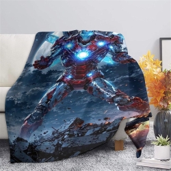 Avengers Iron Man Plaid en Polaire Imprimé 3D Couverture Douce Confortable pour Canapé Lit Bureau