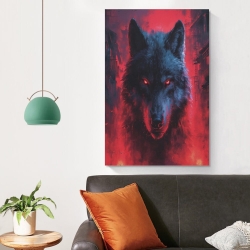 Loup Peinture sur toile sans cadre, impressions posters art mural pour déco maison chambre bureau