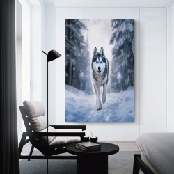 Husky Peinture sur toile sans cadre, impressions posters art mural pour déco maison chambre bureau