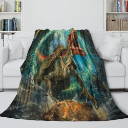Dinosaure Plaid en Polaire Imprimé 3D Couverture Douce Confortable pour Canapé Lit Bureau