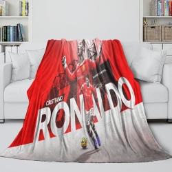 Cristiano Ronaldo Plaid en Polaire Imprimé 3D Couverture Douce Confortable pour Canapé Lit Bureau