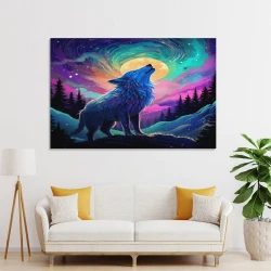 Loup Peinture sur toile sans cadre, impressions posters art mural pour déco maison chambre bureau