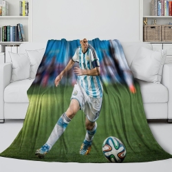 Lionel Messi Plaid en Polaire Imprimé 3D Couverture Douce Confortable pour Canapé Lit Bureau