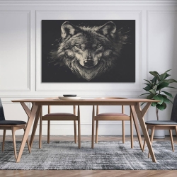 Loup Peinture sur toile sans cadre, impressions posters art mural pour déco maison chambre bureau