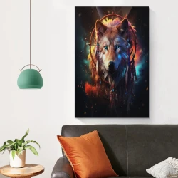 Loup Peinture sur toile sans cadre, impressions posters art mural pour déco maison chambre bureau
