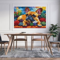 Chien Peinture sur toile sans cadre, impressions posters art mural pour déco maison chambre bureau