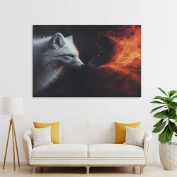 Loup Peinture sur toile sans cadre, impressions posters art mural pour déco maison chambre bureau