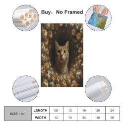 Chat Peinture sur toile sans cadre, impressions posters art mural pour déco maison chambre bureau