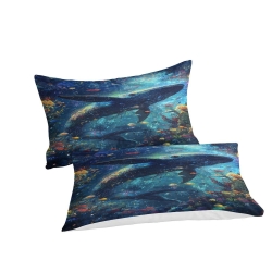 Baleine Housse de Couette Imprimée 3D Douce 3 Pièces Literie Garçons Filles