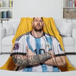 Lionel Messi Manta de Forro Polar Impresa en 3D Suave y Acogedora para Sofá Cama Oficina