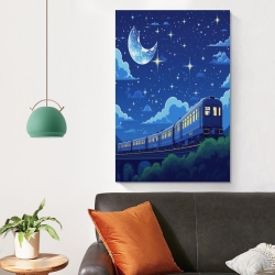 Train à vapeur Peinture sur toile sans cadre, impressions posters art mural pour déco maison chambre bureau