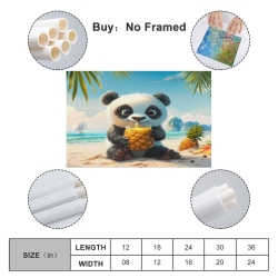 Panda Peinture sur toile sans cadre, impressions posters art mural pour déco maison chambre bureau