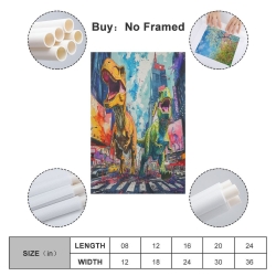 Dinosaure Peinture sur toile sans cadre, impressions posters art mural pour déco maison chambre bureau