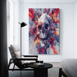 Calavera Pintura en lienzo sin marco, impresiones de pósters arte pared para decoración hogar dormitorio oficina
