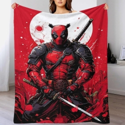 Marvel Deadpool Plaid en Polaire Imprimé 3D Couverture Douce Confortable pour Canapé Lit Bureau