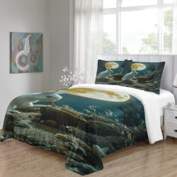 Lapin Housse de Couette Imprimée 3D Douce 3 Pièces Literie Garçons Filles