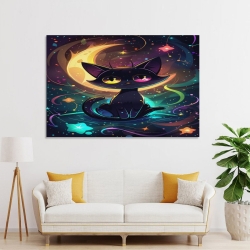 Chat Peinture sur toile sans cadre, impressions posters art mural pour déco maison chambre bureau