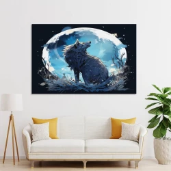 Loup Peinture sur toile sans cadre, impressions posters art mural pour déco maison chambre bureau