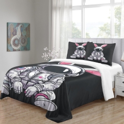 Lapin Housse de Couette Imprimée 3D Douce 3 Pièces Literie Garçons Filles