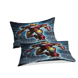 Avengers Iron Man Copripiumino Stampato 3D Morbido 3 Pezzi Biancheria da Letto per Ragazzi Ragazze