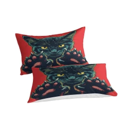 Chat Housse de Couette Imprimée 3D Douce 3 Pièces Literie Garçons Filles