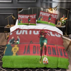 Cristiano Ronaldo Housse de Couette Imprimée 3D Douce 3 Pièces Literie Garçons Filles