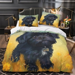 Shih Tzu Housse de Couette Imprimée 3D Douce 3 Pièces Literie Garçons Filles