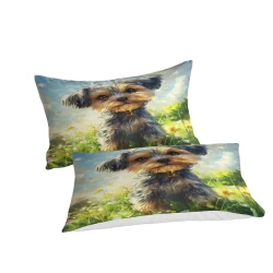 Yorkshire Terrier Housse de Couette Imprimée 3D Douce 3 Pièces Literie Garçons Filles
