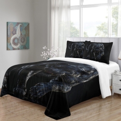 Panthère noire Housse de Couette Imprimée 3D Douce 3 Pièces Literie Garçons Filles