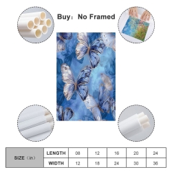 Papillon Peinture sur toile sans cadre, impressions posters art mural pour déco maison chambre bureau