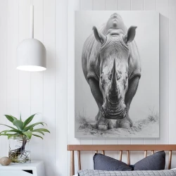 Rhinocéros Peinture sur toile sans cadre, impressions posters art mural pour déco maison chambre bureau