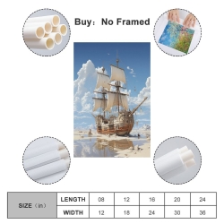 Voilier Peinture sur toile sans cadre, impressions posters art mural pour déco maison chambre bureau