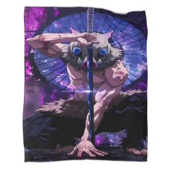 Tueur de démons: Demon Slayer Plaid en Polaire Imprimé 3D Couverture Douce Confortable pour Canapé Lit Bureau