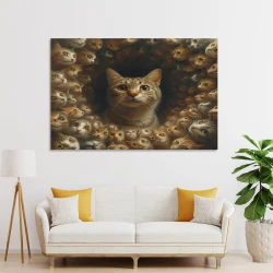 Chat Peinture sur toile sans cadre, impressions posters art mural pour déco maison chambre bureau
