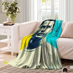 Cristiano Ronaldo Plaid en Polaire Imprimé 3D Couverture Douce Confortable pour Canapé Lit Bureau