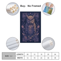 Hibou Peinture sur toile sans cadre, impressions posters art mural pour déco maison chambre bureau