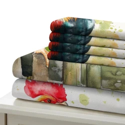 Coq Housse de Couette Imprimée 3D Douce 3 Pièces Literie Garçons Filles