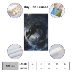 Dragon Peinture sur toile sans cadre, impressions posters art mural pour déco maison chambre bureau