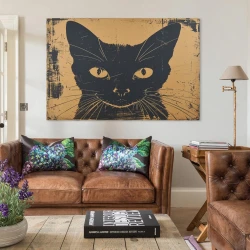 Siamese Gato Pintura en lienzo sin marco, impresiones de pósters arte pared para decoración hogar dormitorio oficina