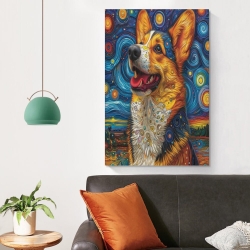 Corgi Peinture sur toile sans cadre, impressions posters art mural pour déco maison chambre bureau