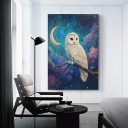 Gufo Pittura su tela senza cornice, stampe di poster arte murale per arredo casa camera ufficio