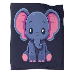 Éléphant Plaid en Polaire Imprimé 3D Couverture Douce Confortable pour Canapé Lit Bureau