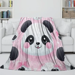Panda Plaid en Polaire Imprimé 3D Couverture Douce Confortable pour Canapé Lit Bureau